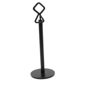 Prijskaartstandaard metaal, zwart, met knijper, 150mm hoog